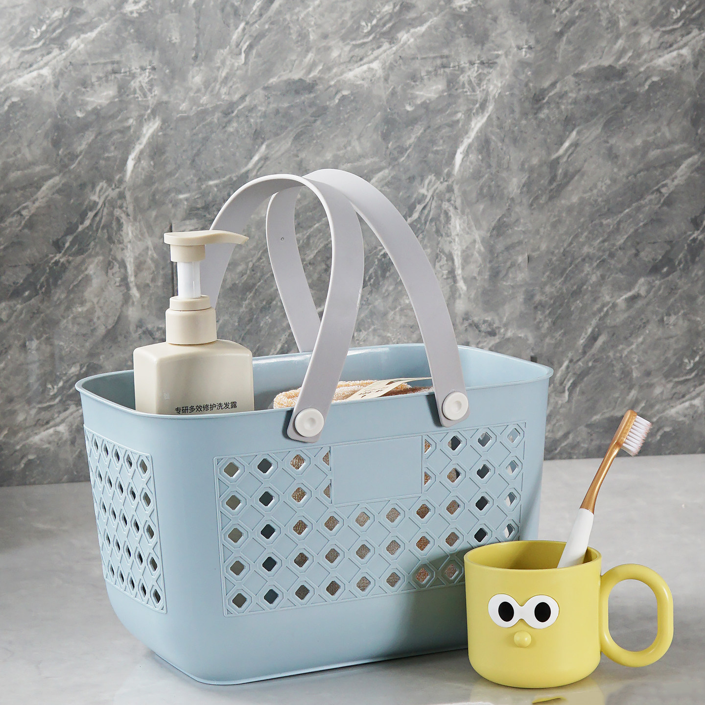 浴室洗澡手提篮洗漱用品沥水可爱洗浴宿舍收纳沐浴筐框学生小篮子,淘宝优惠券,粉丝福利购,淘宝优惠卷