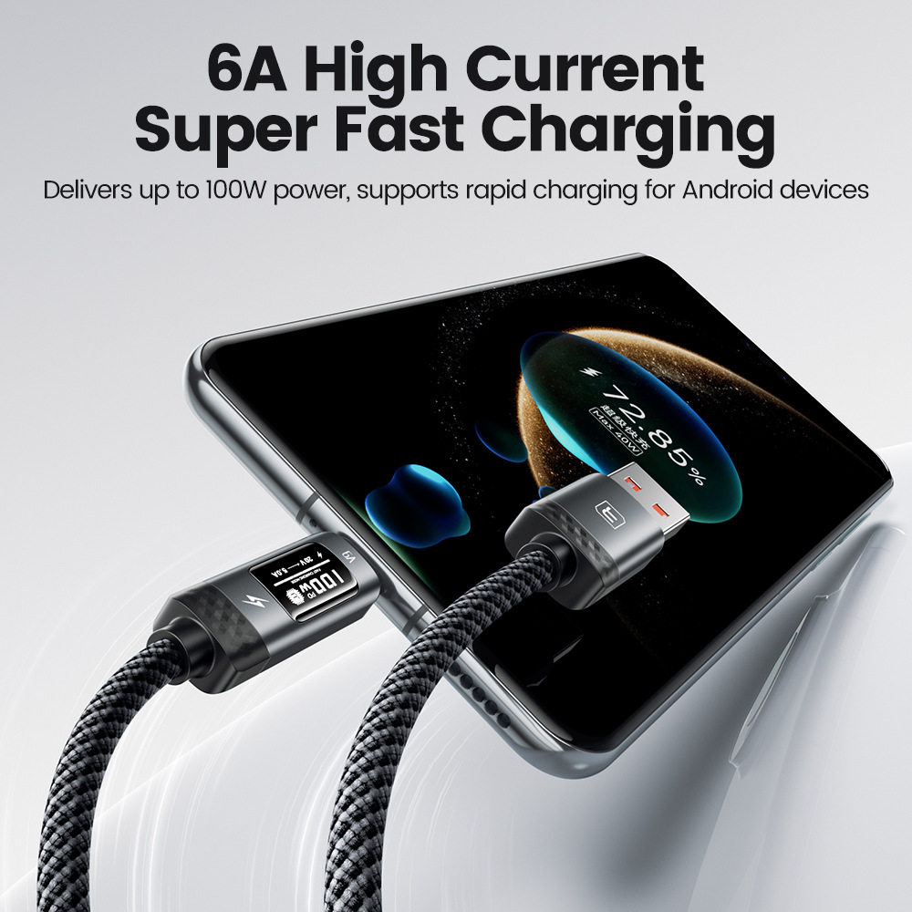 oled点阵数显功率100W双头type-c编织数据线手机平板电脑数码设备USB快充线,淘宝优惠券,粉丝福利购,淘宝优惠卷