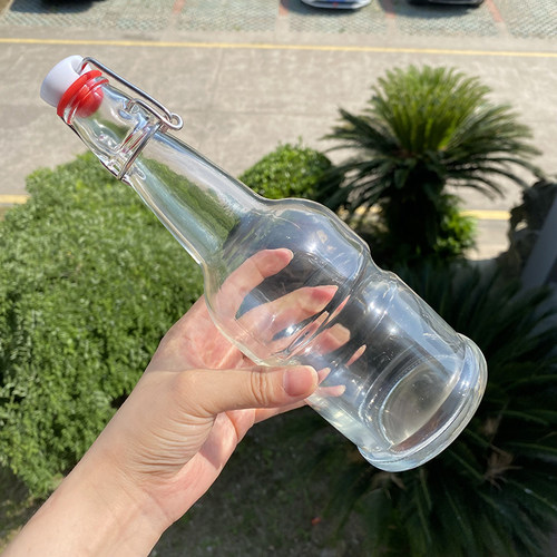 原19美刀！好有格调！出口秋千盖玻璃瓶自酿果汁饮料密封瓶子6只 - 图1