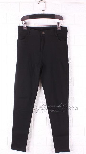 Plus size fat girl elastic high waist slimming black pants