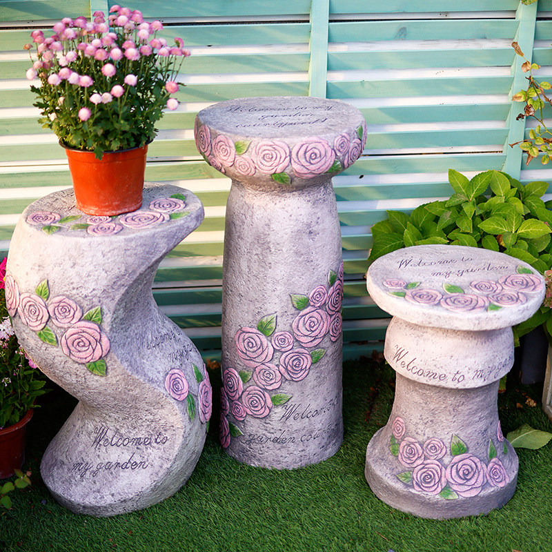 户外庭院创意花盆底座仿石墩子花园阳台装饰布置花架罗马柱矮凳,淘宝优惠券,粉丝福利购,淘宝优惠卷