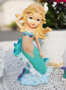 美人鱼摆件鱼缸工艺品树脂创意