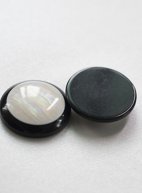 DIY手作材料光泽黑色系复古半丸亚克力基础手工 22mm