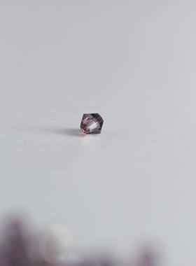 DIY 手作 材料 人造水晶 4mm 立体 菱形 透明感 紫色系 渐变珠