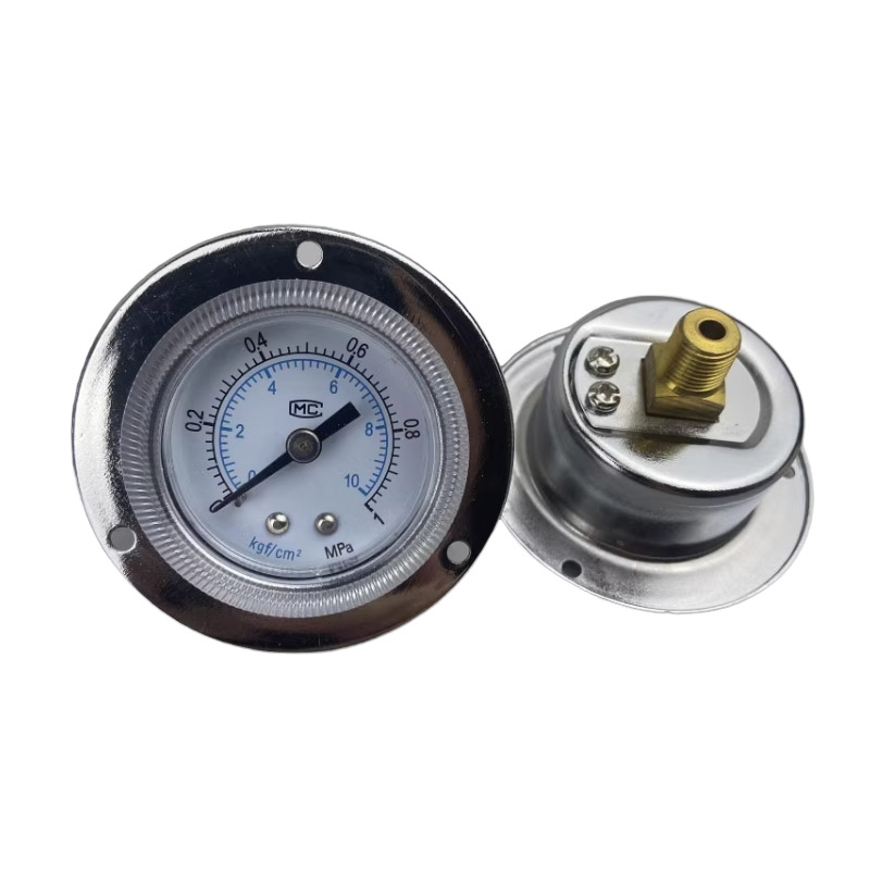 气动压力表法兰压力表 Y40/50/60ZT100轴向带边压力表玻璃面带边 - 图2