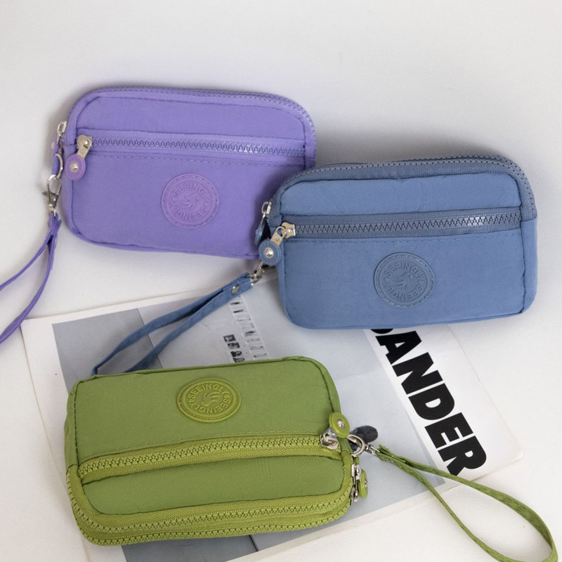 简约布艺多层拉链小包包女士多功能零钱包休闲百搭帆布时尚手拿包,淘宝优惠券,粉丝福利购,淘宝优惠卷