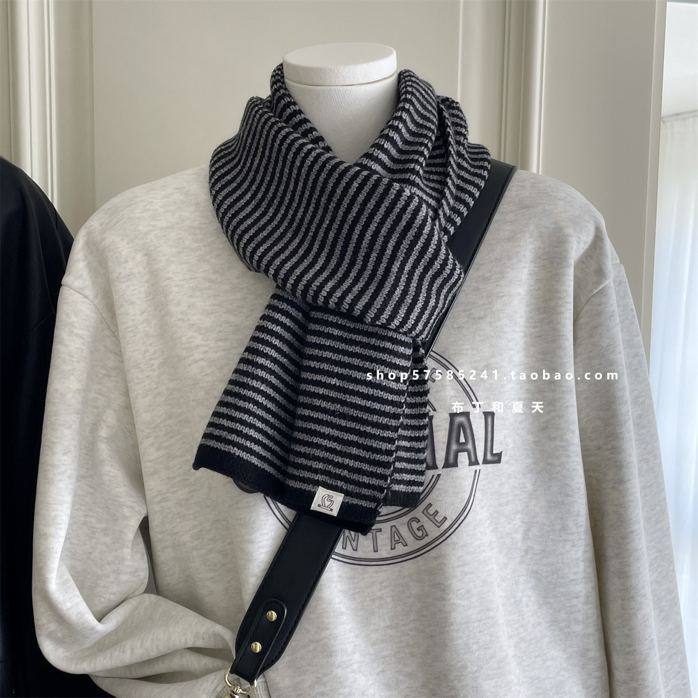 自留慵懒风韩系红色细条纹围巾软糯毛线围脖学生秋冬季保暖显白女,淘宝优惠券,粉丝福利购,淘宝优惠卷