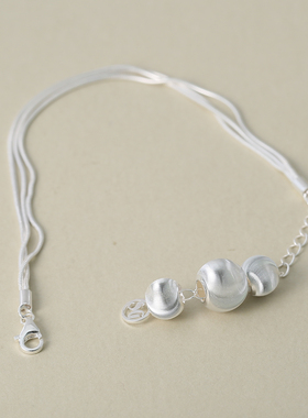 触语925银蛇骨链圆珠转动女手链