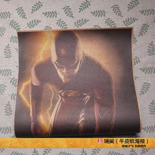 闪电侠 海报 The Flash DC漫画英雄人物 动漫复古装饰画 - 图1