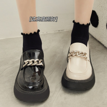 Black Socks Woman Matching Small Leather Shoes Autumn winter Agaric Lace Short Socks Mary Jenna Lefu Shoes Pure Cotton Medium Socks