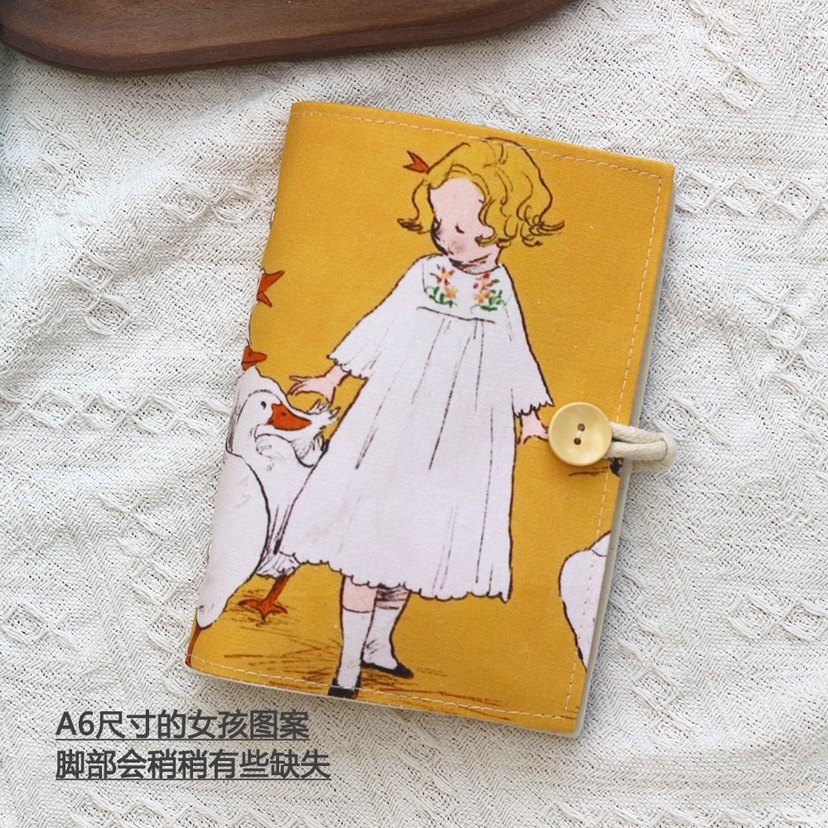 A5A6原创布艺本子活页手帐本大鹅与女孩记事日记日程礼物集章随身,淘宝优惠券,粉丝福利购,淘宝优惠卷