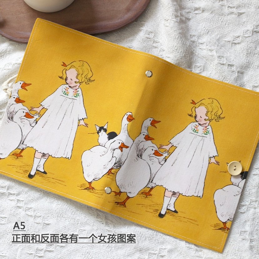 A5A6原创布艺本子活页手帐本大鹅与女孩记事日记日程礼物集章随身,淘宝优惠券,粉丝福利购,淘宝优惠卷
