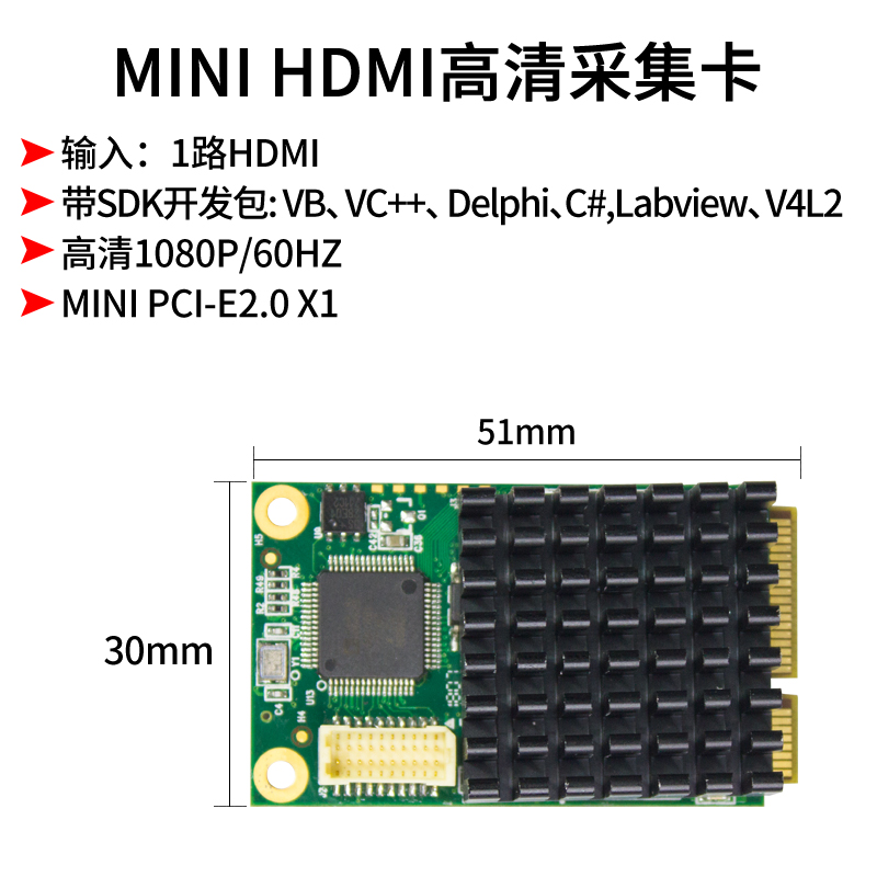 同三维T100迷你系列 SDI/HDMI高清采集卡MINI PCIE - 图2