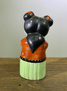 老物件 创汇时期 潮州陶瓷 粉彩 招财童子摆件 手绘