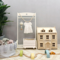 Nordic Ins Hanger Children Hanger White Stars Landing Hanger Solid Wood Minima Children Room Floor Hanger