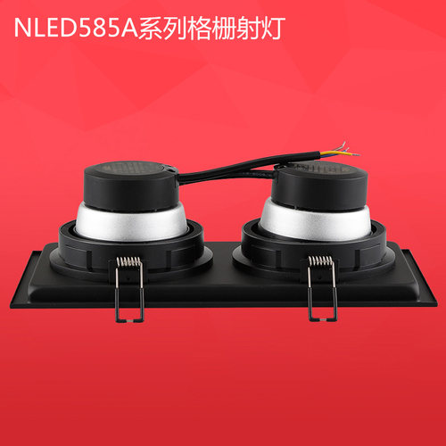 雷士照明LED格栅射灯NLED5851A 5852A 5853A单双三头斗胆灯黑白色 - 图2