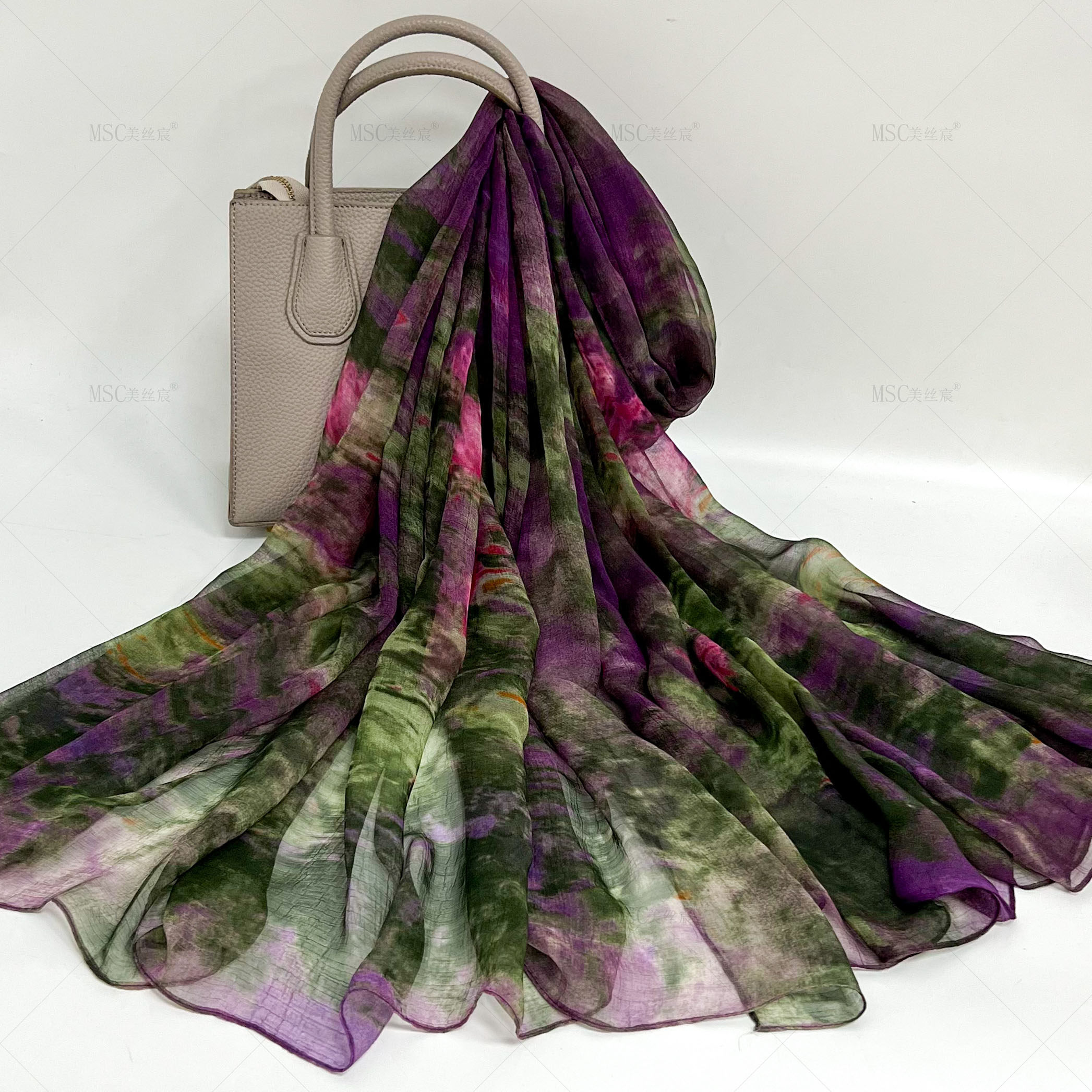 美丝宸【丁香雾紫】140*180大尺寸丝巾薄拍照旅游不起皱四季防晒 - 图0