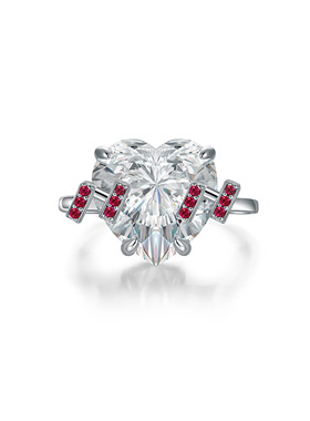 官方店tipsy脸红开口戒心形水钻