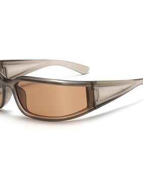 网红甜酷风银光墨镜酷科技感赛博风格方形反光银框酒吧蹦迪眼镜