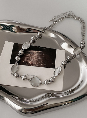 小众设计感猫眼石项链百搭荆棘月光石锁骨链ins冷淡风高级感项饰