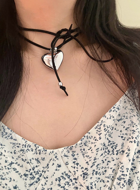 网红百搭气质爱心蝴蝶结锁骨链