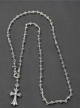 冷淡风十字架项链个性时尚街头潮流长款流苏吊坠爆款锁骨链choker