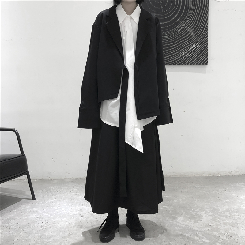 小众设计山本暗黑风不规则长袖西装薄外套中姓男女 大皂制车间 小众设计山本暗黑风不规则长袖西装薄外套中姓男女 大皂制车间