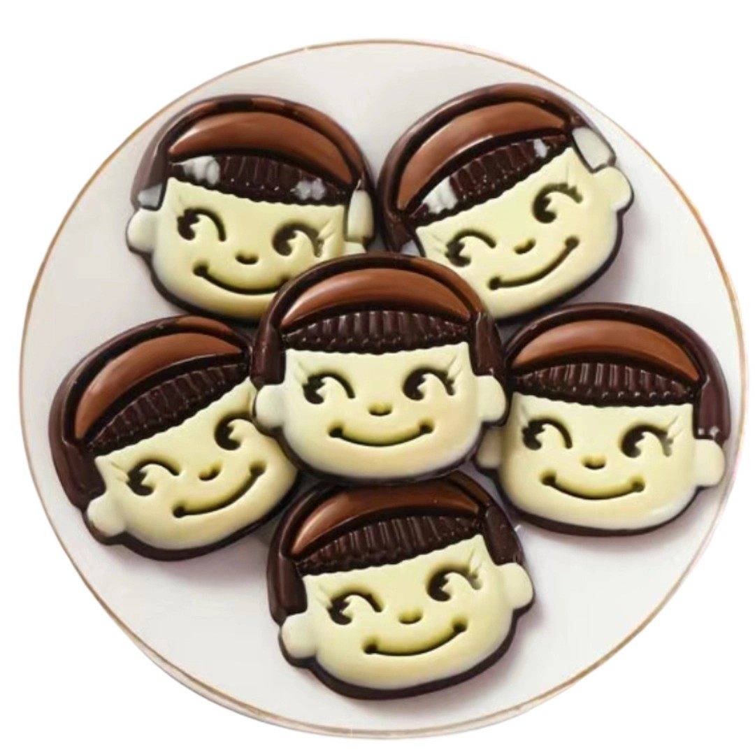 娃娃脸巧克力80后怀旧笑脸牛奶黑白双色儿童人物卡通（代可可脂）,淘宝优惠券,粉丝福利购,淘宝优惠卷