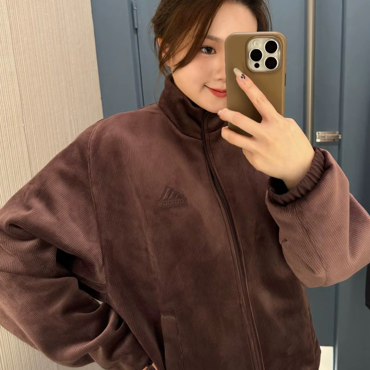 阿迪达斯男女外套2025冬款灯芯绒两面穿保暖运动夹克JI6655,淘宝优惠券,粉丝福利购,淘宝优惠卷