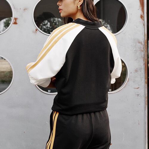 Adidas/阿迪达斯正品TRACKSUIT男女运动宽松立领套装JZ0107 - 图1