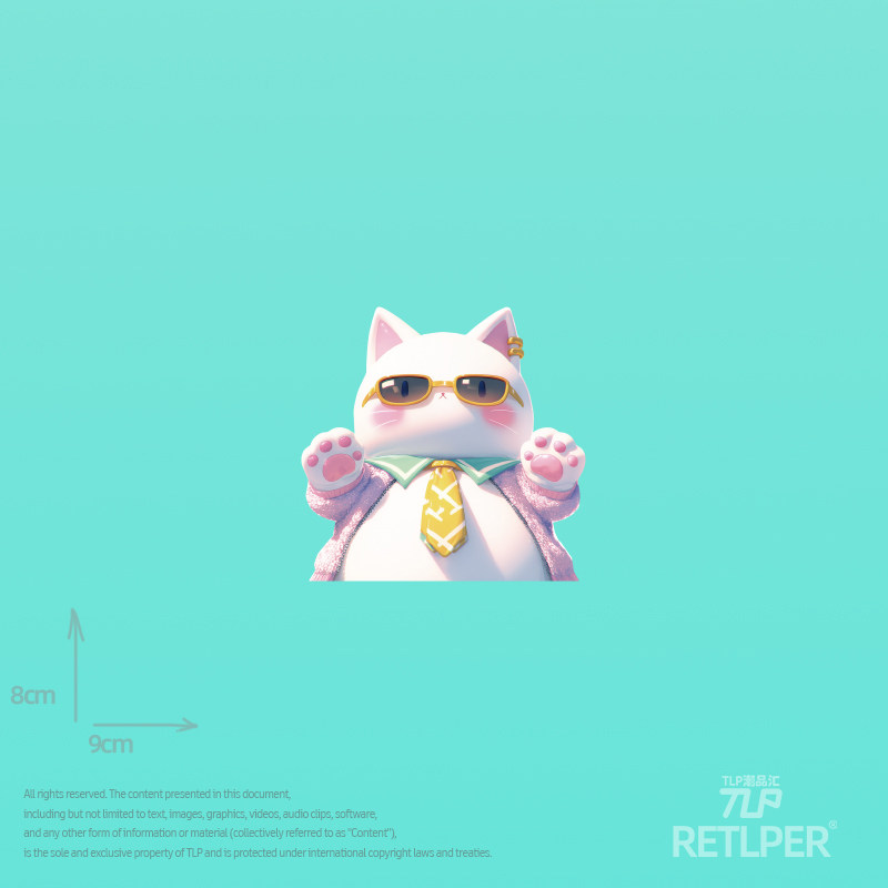 RETLPER反光车贴 原创 胖猫经理扒窗给压力 可爱宠物汽摩防水贴纸,淘宝优惠券,粉丝福利购,淘宝优惠卷