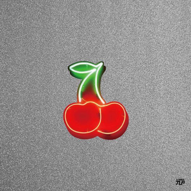 Red cherry sticker three-dimensional neon effect