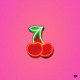 Red cherry sticker three-dimensional neon effect