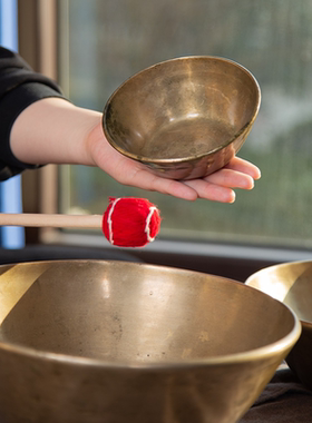 若有声铜合金颂钵冥想纯手工老钵