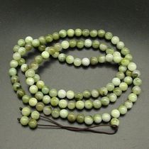 Unique mountain jade unique jade 6MM round beads boutique green yellow white jade material Buddha bead chain string 108 round bead chain sub