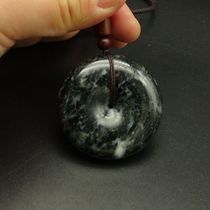 Nanyang Jade Unique Mountain Jade Unique Jade Water Ink Black Stock Middle Number Ping Ping Road Pass Pendant car hanging 46MM waist hanging jade