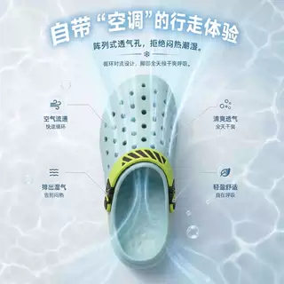新款洞洞鞋情侣夏季防滑大底多孔EVA可涉水运动包头拖鞋户外爆款 爆新实拍商品图