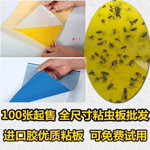 黄色粘虫板黄板双面诱虫板包邮果园飞虫粘虫蓝板黏虫板大棚防虫板 - 图1