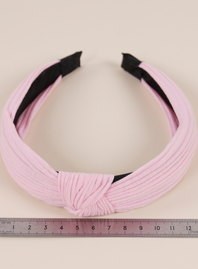 简约纯色布艺打结清新针织条纹头饰发卡头箍宽边发箍hair hoop