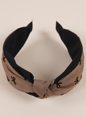 宽边时尚斜纹布艺植绒蝴蝶结头饰发卡发箍hair hoop hair band