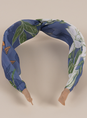 交叉宽边时尚雪纺印花布艺头饰发卡发箍hair hoop hair band