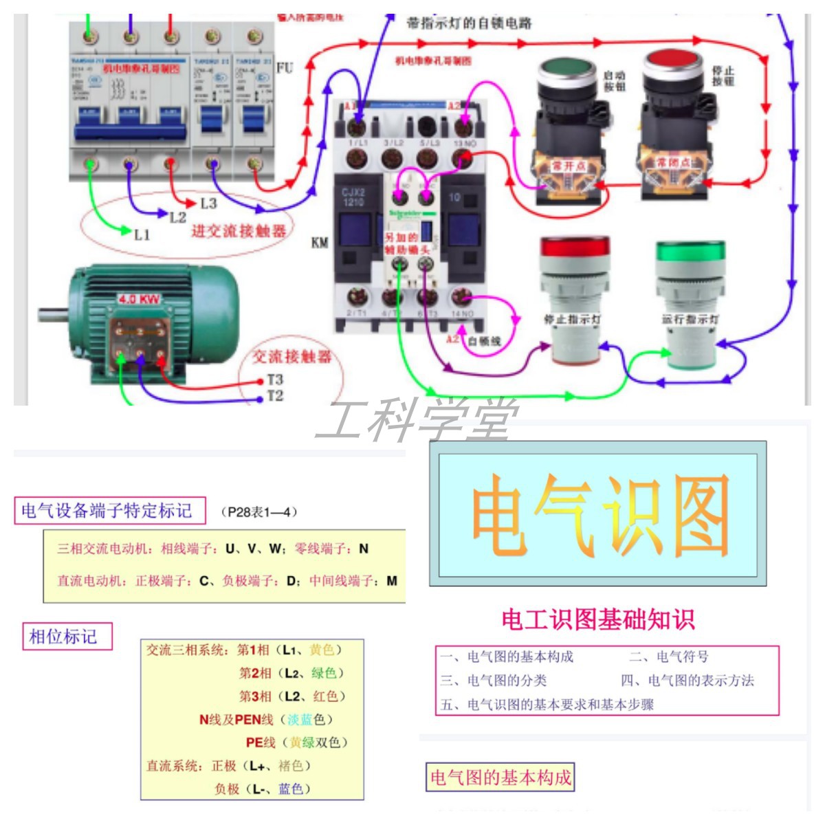 电工接线彩图电路图高清彩图实例讲解零基础自学电工电气识图PPT-图2