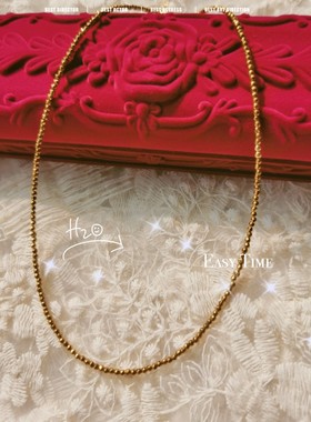 2023金灿灿素链 小众高级感复古颈链