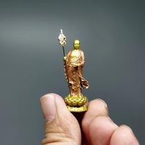 Ground Hide King Bodhisattva Pure Bronze Color Painting Fake Mountain Micro-Distance Photography Accessories Small Pendulum Pieces of Buddhas Little Guanyin Bodhisattva statue