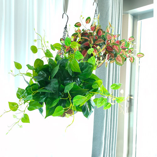 仿真绿植吊兰假花绿萝垂吊植物阳台客厅装饰仿真植物盆栽吊篮套装 - 图1