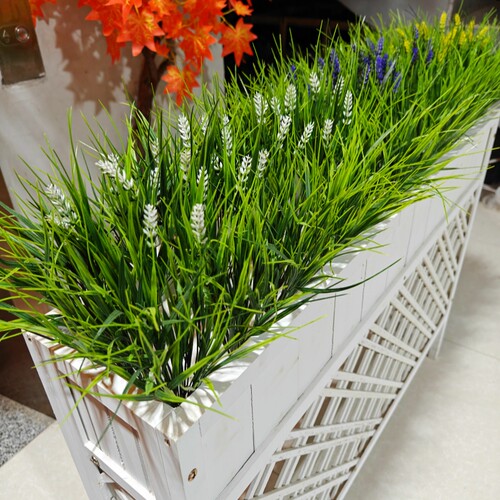 仿真绿植塑料假花卉小春草麦冬隔断栅栏插花花艺景观创意装饰植物 - 图0