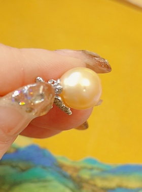 蝴蝶款优雅精致闪耀吊坠项坠，12mm金色爱迪生龙蛋