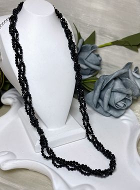 【BW宝石】黑色尖晶石扭扭项链，带证书