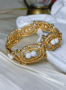 【BW中古】中古考文垂书本款浓金琉璃珠手链