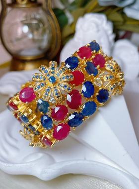 【BW宝石】宝石锦囊系列手镯手链，完全由红宝石和蓝宝石镶嵌而成